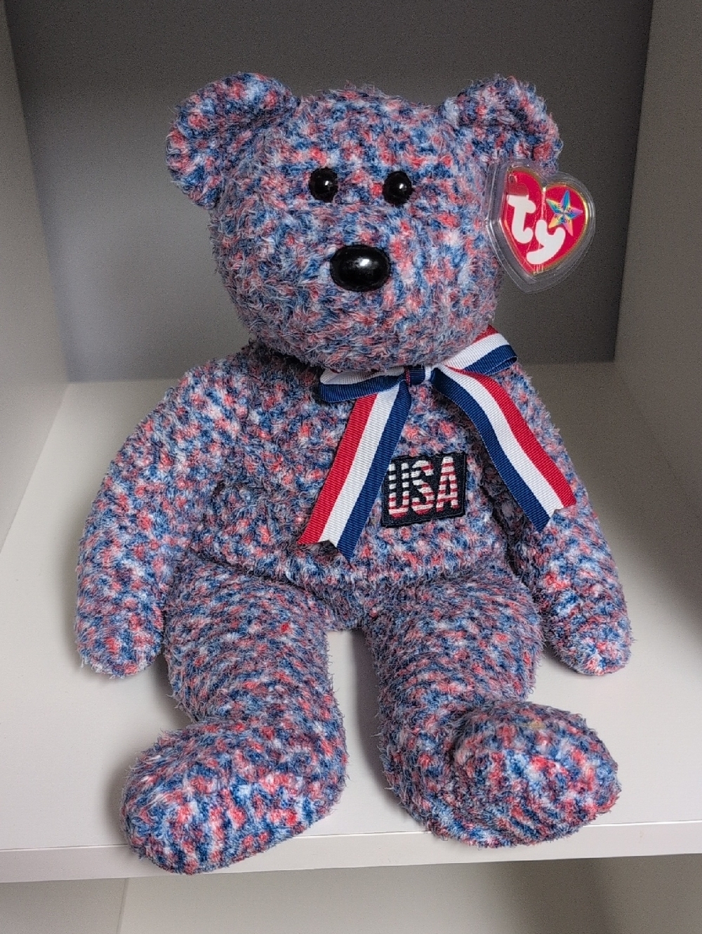 Ty Beanie Buddies USA Bear With Tag